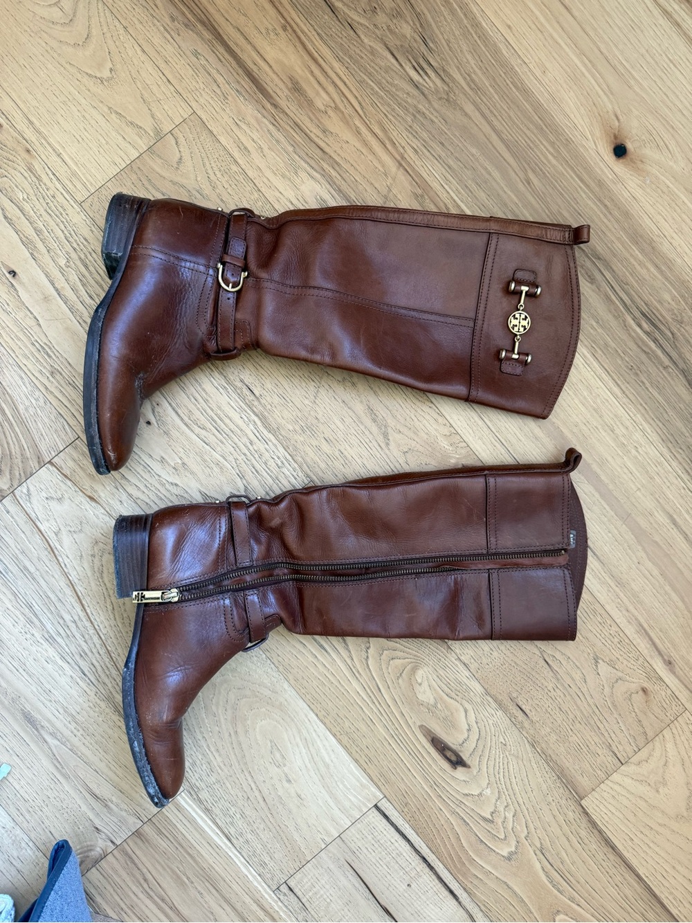 Tory Burch Well-Loved Brown Leather Riding Boots